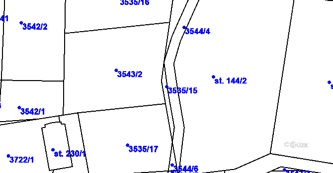 Parcela st. 3535/15 v KÚ Drnovice u Valašských Klobouk, Katastrální mapa