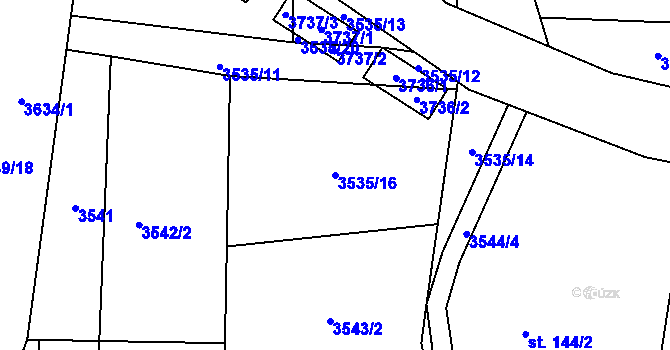 Parcela st. 3535/16 v KÚ Drnovice u Valašských Klobouk, Katastrální mapa