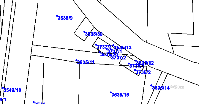 Parcela st. 3535/20 v KÚ Drnovice u Valašských Klobouk, Katastrální mapa