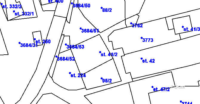 Parcela st. 41/2 v KÚ Drnovice u Valašských Klobouk, Katastrální mapa