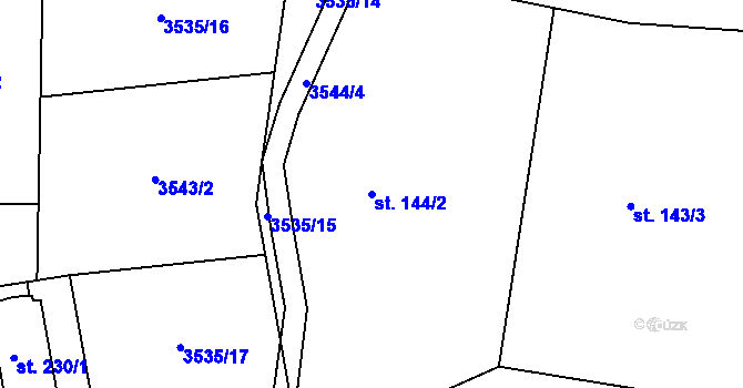 Parcela st. 144/2 v KÚ Drnovice u Valašských Klobouk, Katastrální mapa