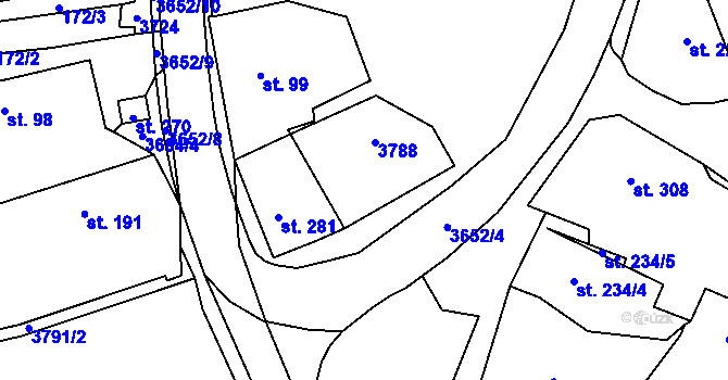 Parcela st. 277 v KÚ Drnovice u Valašských Klobouk, Katastrální mapa