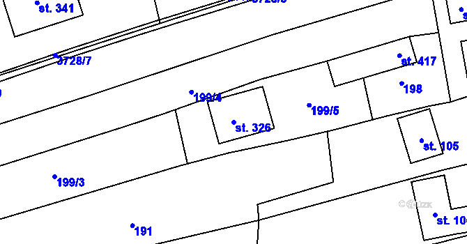 Parcela st. 326 v KÚ Drnovice u Valašských Klobouk, Katastrální mapa