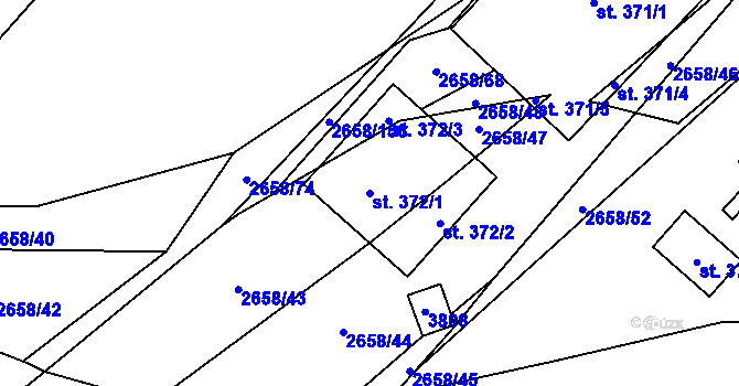 Parcela st. 372/1 v KÚ Drnovice u Valašských Klobouk, Katastrální mapa