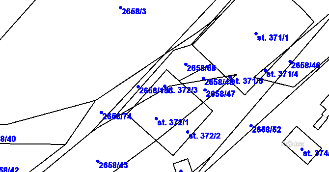 Parcela st. 372/3 v KÚ Drnovice u Valašských Klobouk, Katastrální mapa