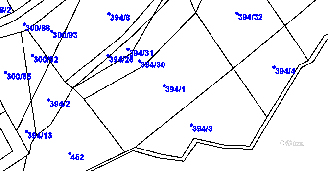 Parcela st. 394/1 v KÚ Drnovice u Valašských Klobouk, Katastrální mapa