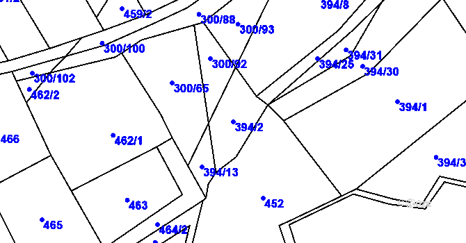Parcela st. 394/2 v KÚ Drnovice u Valašských Klobouk, Katastrální mapa