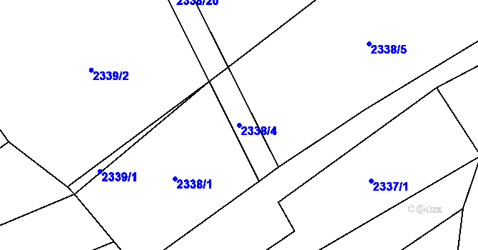 Parcela st. 2338/4 v KÚ Drnovice u Valašských Klobouk, Katastrální mapa