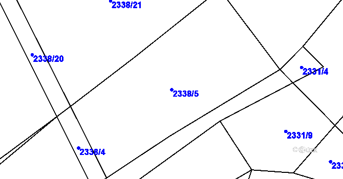 Parcela st. 2338/5 v KÚ Drnovice u Valašských Klobouk, Katastrální mapa