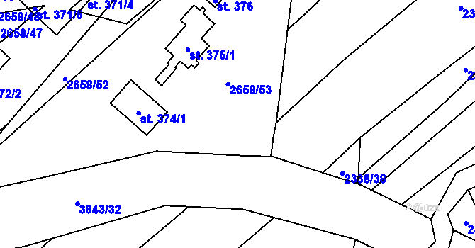 Parcela st. 2338/13 v KÚ Drnovice u Valašských Klobouk, Katastrální mapa