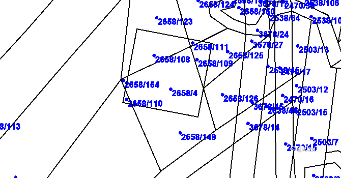 Parcela st. 2658/4 v KÚ Drnovice u Valašských Klobouk, Katastrální mapa