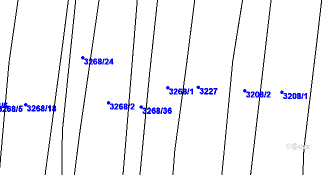 Parcela st. 3268/1 v KÚ Drnovice u Valašských Klobouk, Katastrální mapa