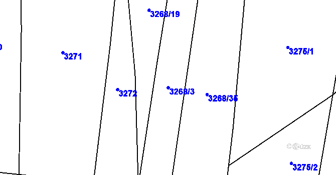 Parcela st. 3268/3 v KÚ Drnovice u Valašských Klobouk, Katastrální mapa