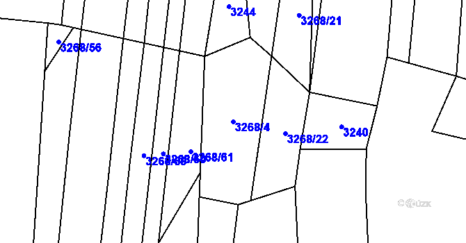 Parcela st. 3268/4 v KÚ Drnovice u Valašských Klobouk, Katastrální mapa