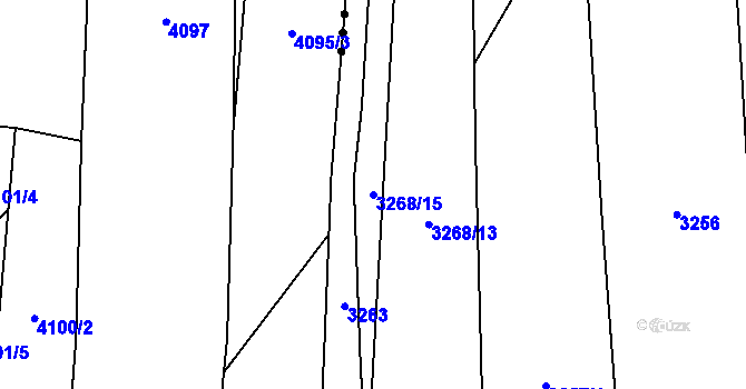 Parcela st. 3268/15 v KÚ Drnovice u Valašských Klobouk, Katastrální mapa