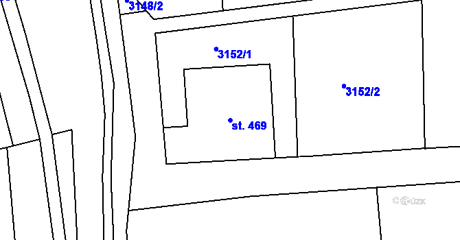 Parcela st. 469 v KÚ Drnovice u Valašských Klobouk, Katastrální mapa