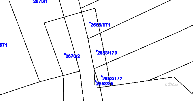 Parcela st. 2658/170 v KÚ Drnovice u Valašských Klobouk, Katastrální mapa