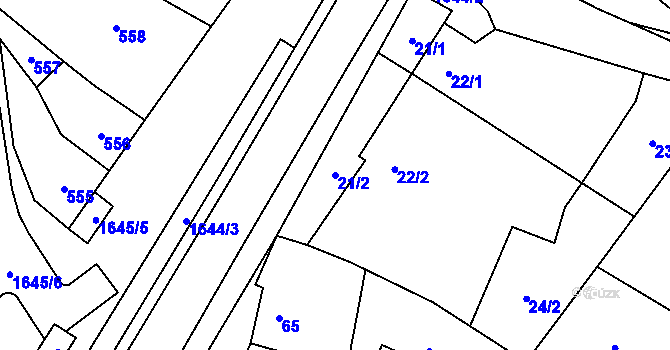 Parcela st. 21/2 v KÚ Drnovice u Vyškova, Katastrální mapa