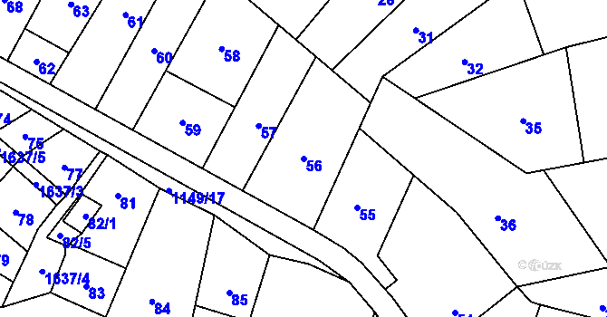 Parcela st. 56 v KÚ Drnovice u Vyškova, Katastrální mapa