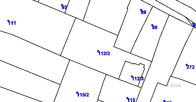 Parcela st. 112/2 v KÚ Drnovice u Vyškova, Katastrální mapa