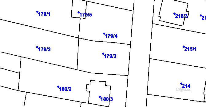 Parcela st. 179/3 v KÚ Drnovice u Vyškova, Katastrální mapa