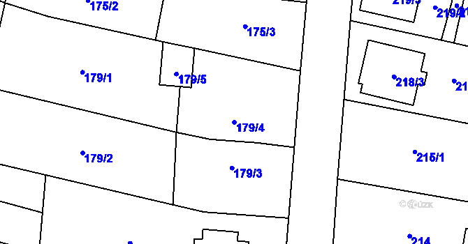 Parcela st. 179/4 v KÚ Drnovice u Vyškova, Katastrální mapa