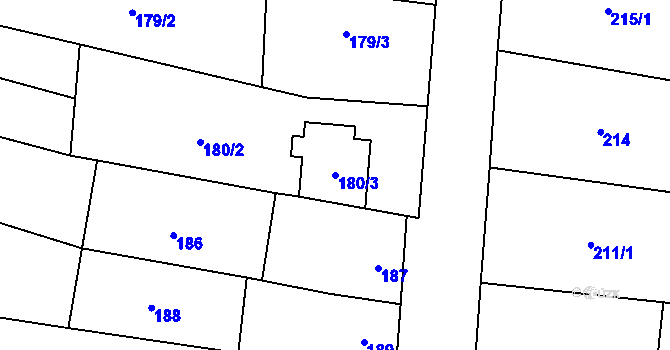 Parcela st. 180/3 v KÚ Drnovice u Vyškova, Katastrální mapa