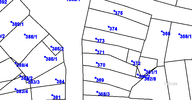 Parcela st. 371 v KÚ Drnovice u Vyškova, Katastrální mapa