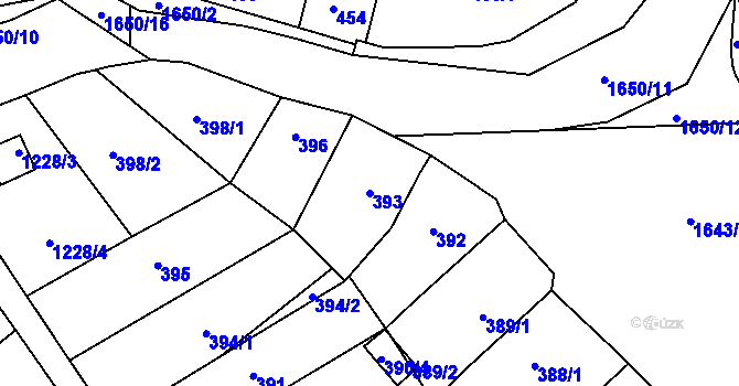 Parcela st. 393 v KÚ Drnovice u Vyškova, Katastrální mapa