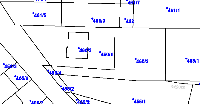 Parcela st. 460/1 v KÚ Drnovice u Vyškova, Katastrální mapa
