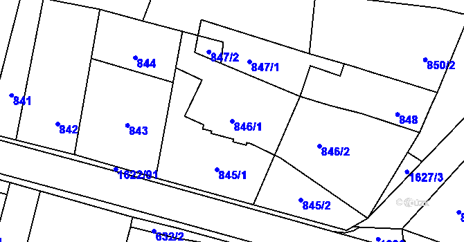Parcela st. 846/1 v KÚ Drnovice u Vyškova, Katastrální mapa