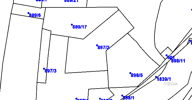 Parcela st. 898/4 v KÚ Drnovice u Vyškova, Katastrální mapa