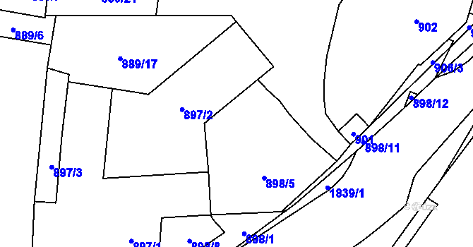 Parcela st. 898/6 v KÚ Drnovice u Vyškova, Katastrální mapa