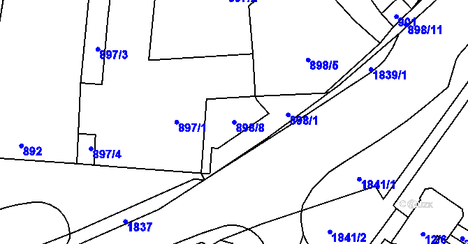 Parcela st. 898/8 v KÚ Drnovice u Vyškova, Katastrální mapa