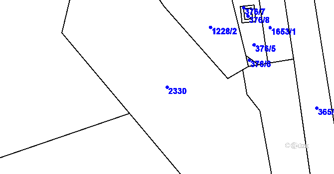 Parcela st. 2330 v KÚ Drnovice u Vyškova, Katastrální mapa