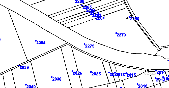 Parcela st. 2275 v KÚ Drnovice u Vyškova, Katastrální mapa