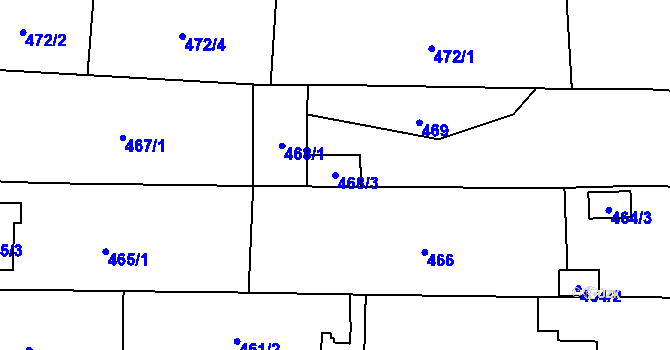 Parcela st. 468/3 v KÚ Drnovice u Vyškova, Katastrální mapa