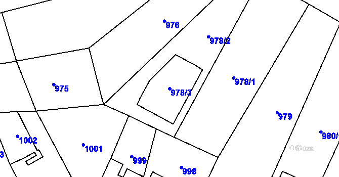 Parcela st. 978/3 v KÚ Drnovice u Vyškova, Katastrální mapa
