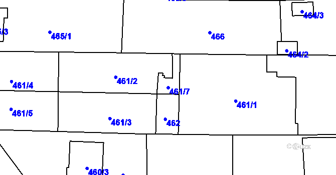 Parcela st. 461/7 v KÚ Drnovice u Vyškova, Katastrální mapa