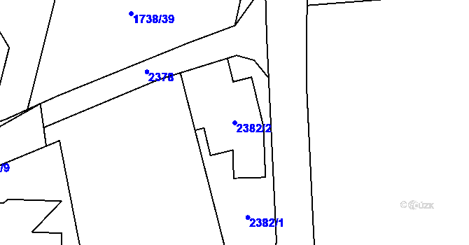 Parcela st. 2382/2 v KÚ Drnovice u Vyškova, Katastrální mapa