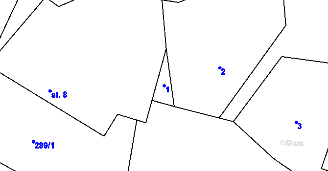 Parcela st. 1 v KÚ Černíkov u Strakonic, Katastrální mapa