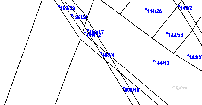 Parcela st. 408/4 v KÚ Černíkov u Strakonic, Katastrální mapa
