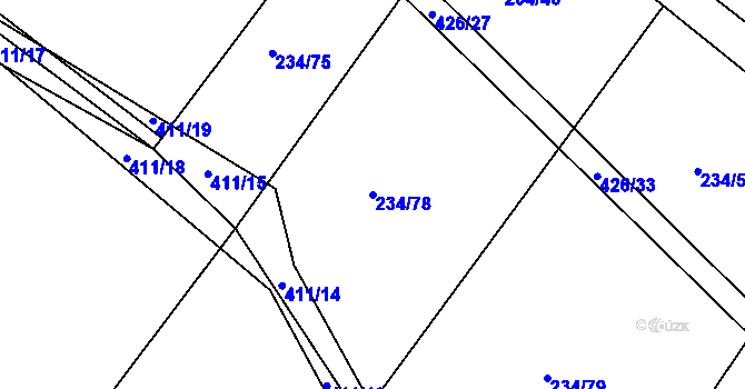 Parcela st. 234/78 v KÚ Černíkov u Strakonic, Katastrální mapa