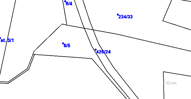 Parcela st. 426/24 v KÚ Černíkov u Strakonic, Katastrální mapa