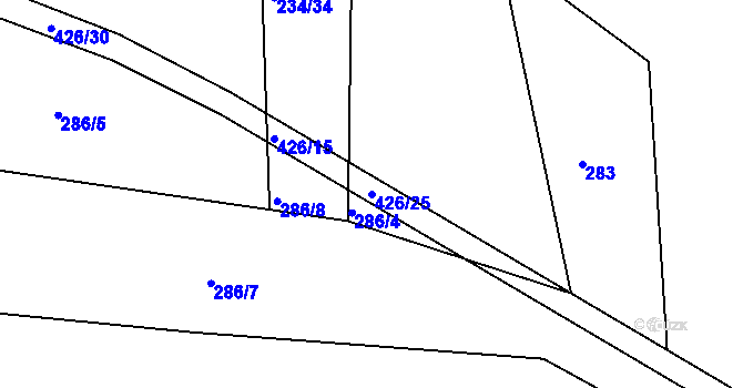 Parcela st. 426/25 v KÚ Černíkov u Strakonic, Katastrální mapa