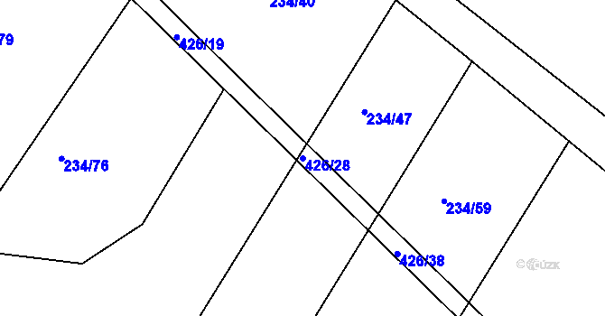 Parcela st. 426/28 v KÚ Černíkov u Strakonic, Katastrální mapa