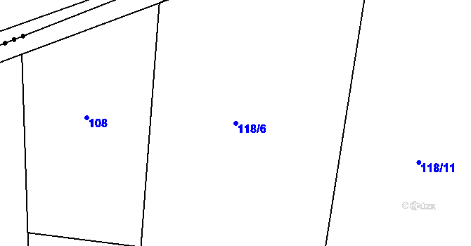 Parcela st. 118/6 v KÚ Černíkov u Strakonic, Katastrální mapa