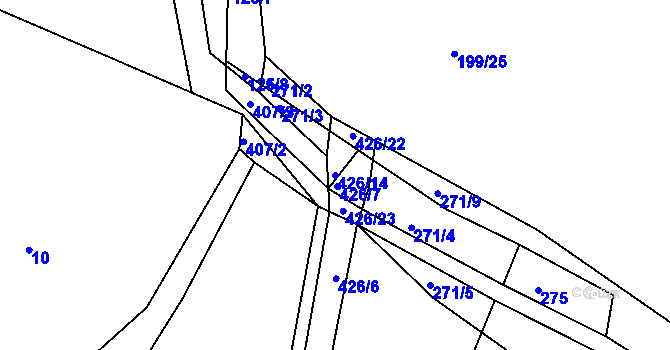 Parcela st. 426/14 v KÚ Černíkov u Strakonic, Katastrální mapa