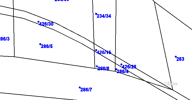 Parcela st. 426/15 v KÚ Černíkov u Strakonic, Katastrální mapa