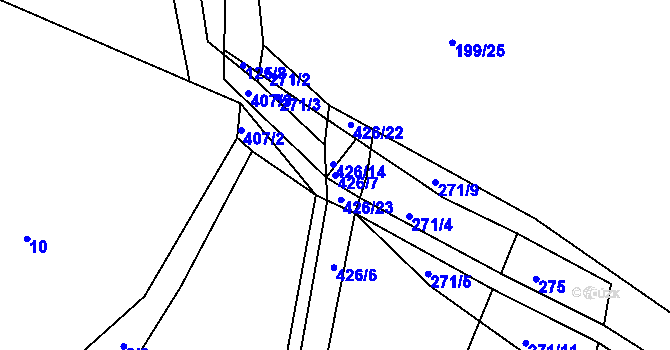 Parcela st. 426/7 v KÚ Černíkov u Strakonic, Katastrální mapa